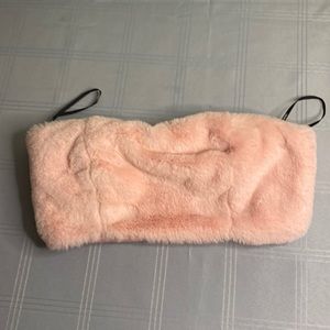 Faux Fur Tube Top, Sexy Pink Size M